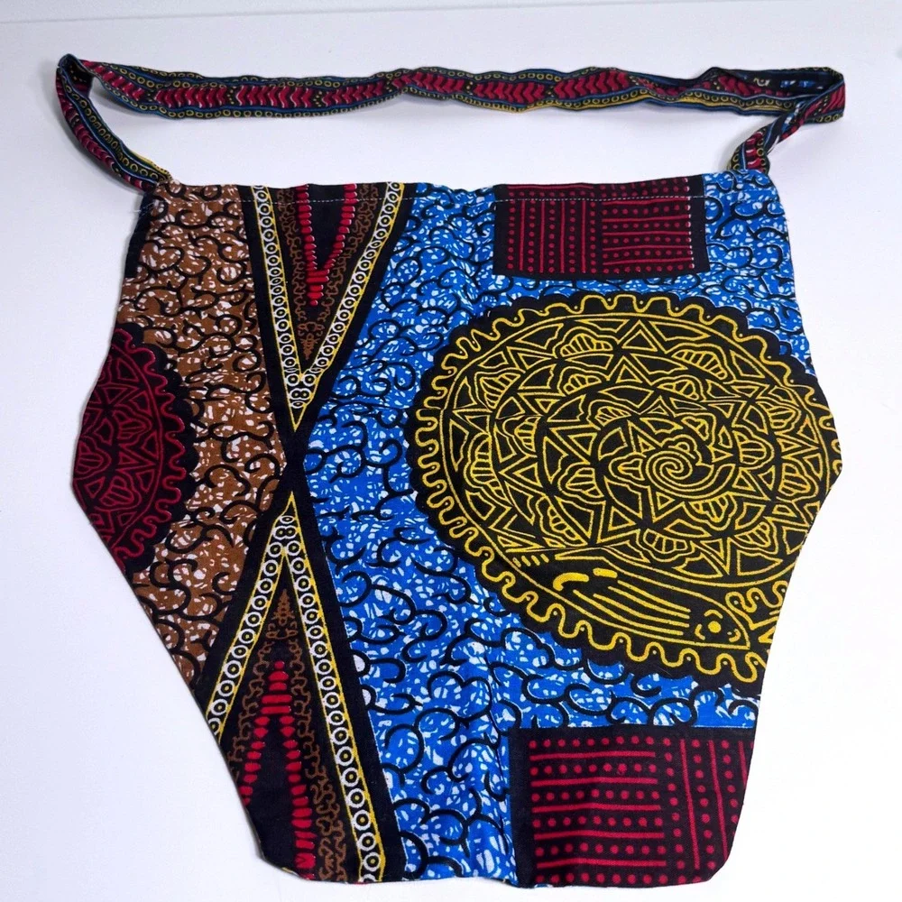 African Market Cotton Art‎ Wax Print Tote Shoulder Bag Ethnic Boho Global Tribal